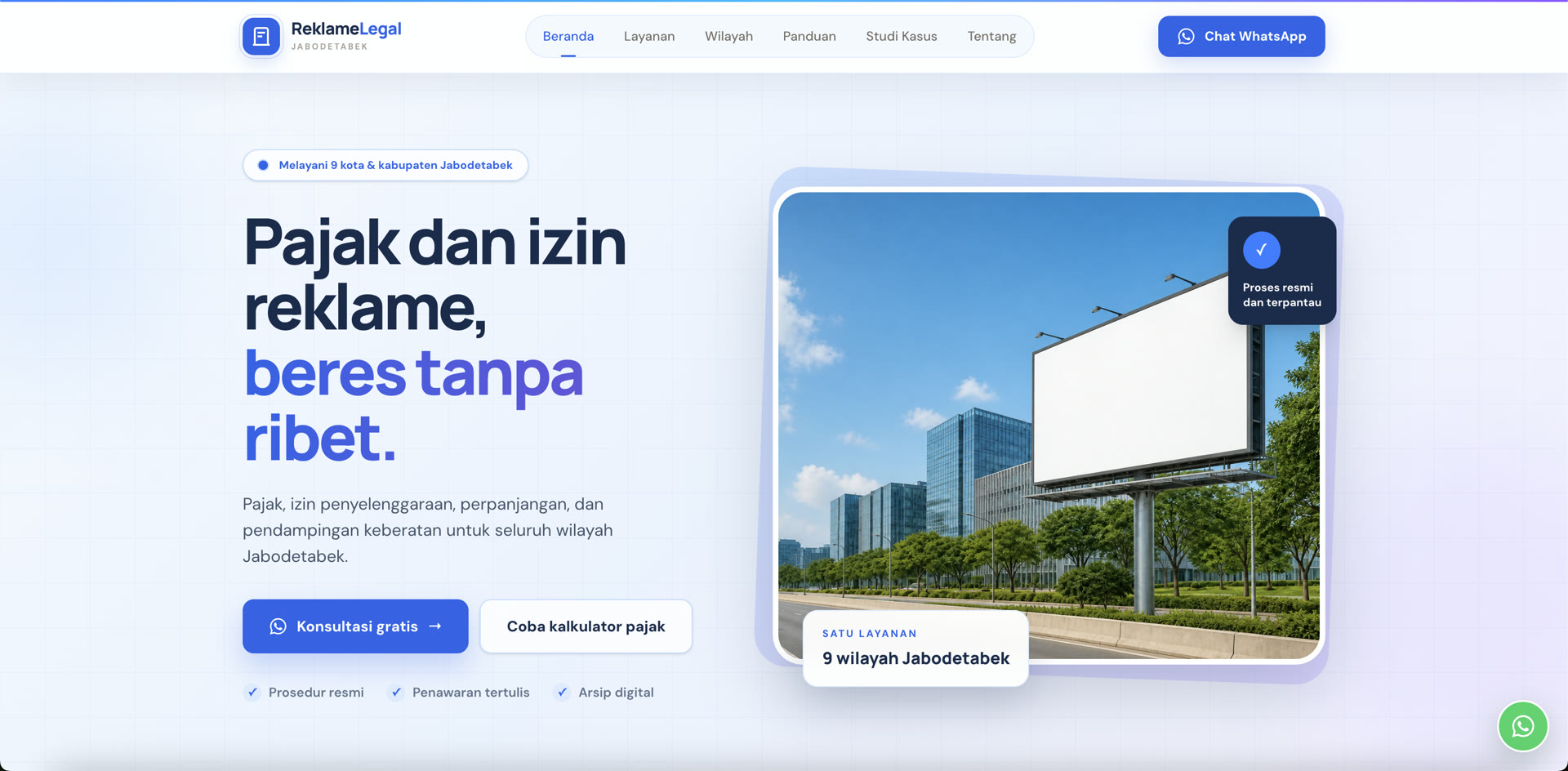 Halaman utama ReklameLegal Jabodetabek